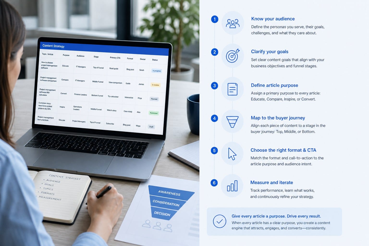Infographic: Start with a content strategy that gives every article a purpose