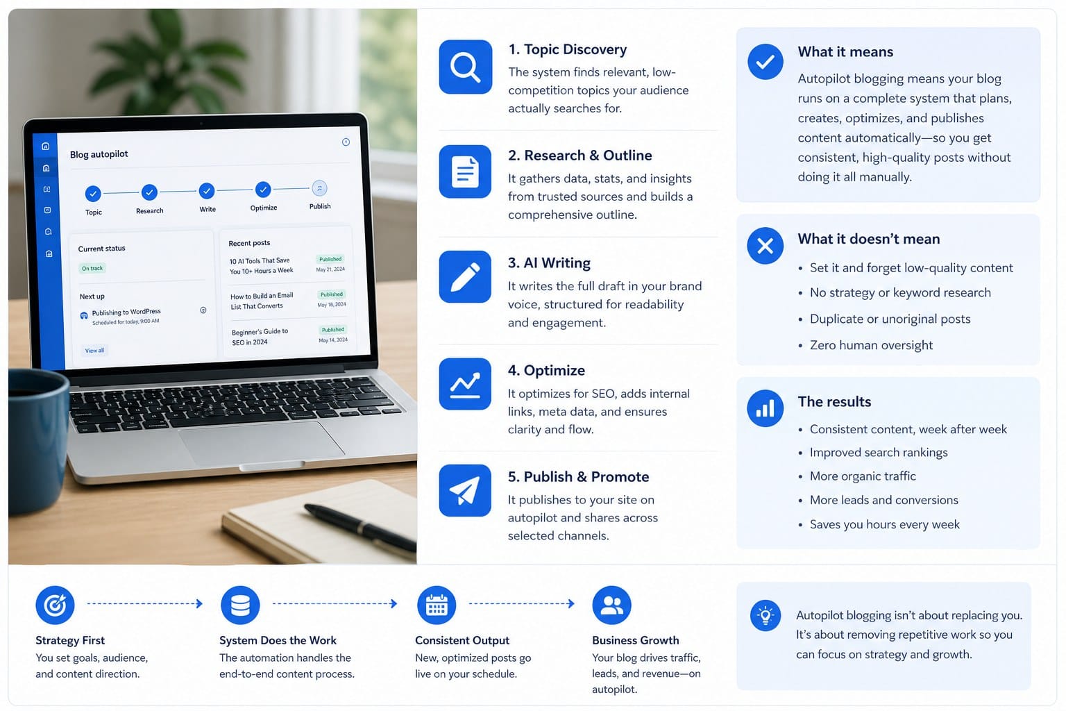 Infographic: What autopilot blogging actually means