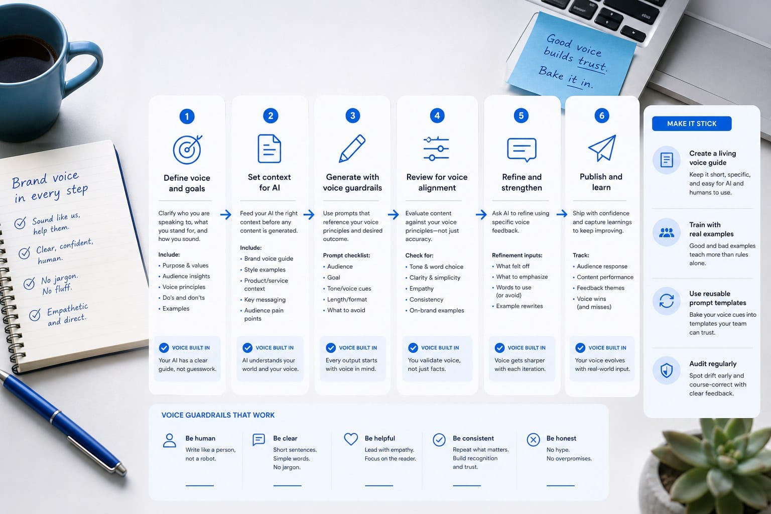Infographic: Structure your AI workflow so brand voice is built in, not bolted on