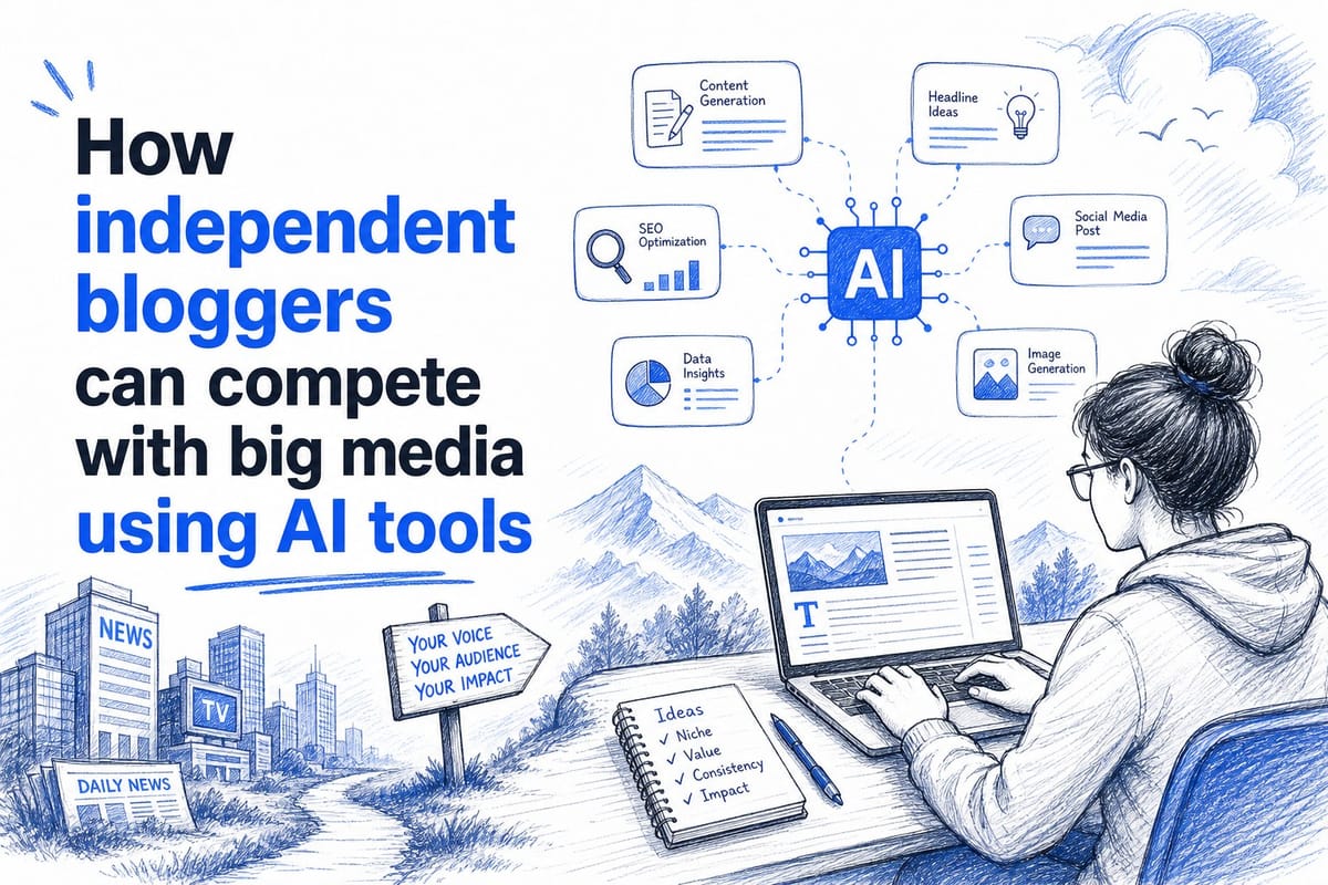 How independent bloggers can compete with big media using AI tools